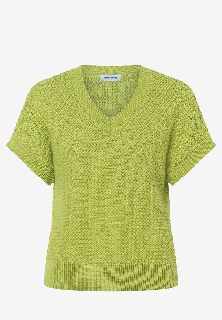 Struktur-Pullover mit V-Ausschnitt
