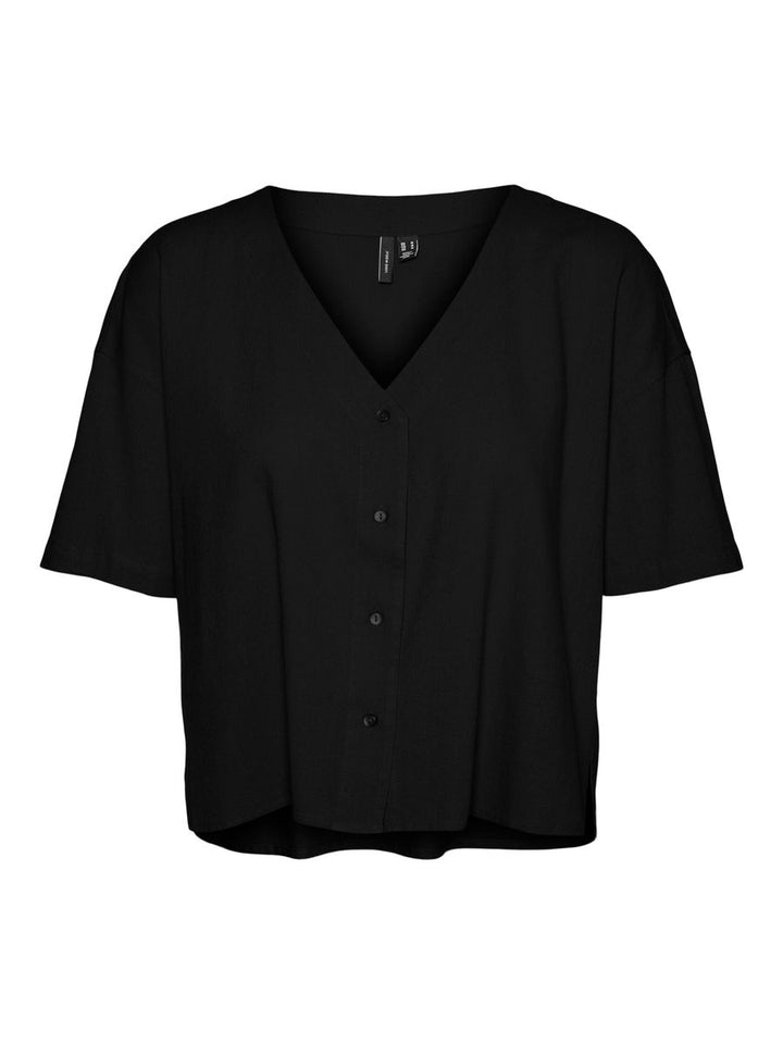VMMYMILO LIN 2/4 V-NECK SHIRT WVN NOOS