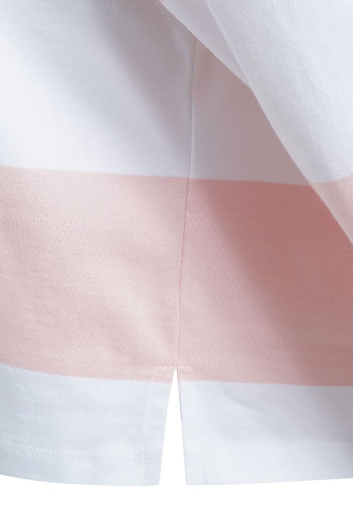 Boxy cropped Polo T-shirt Blockstriped