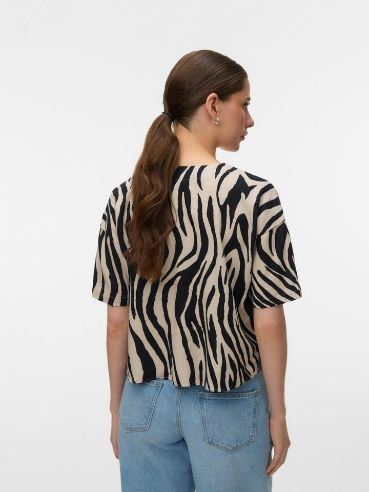 VMMYMILO LIN 2/4 V-NECK SHIRT WVN NOOS