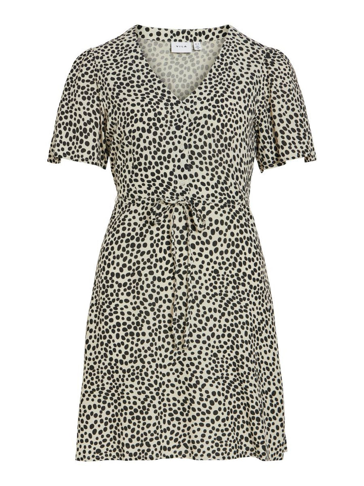 VIGRACE V-NECK S/S SHORT DRESS - NOOS
