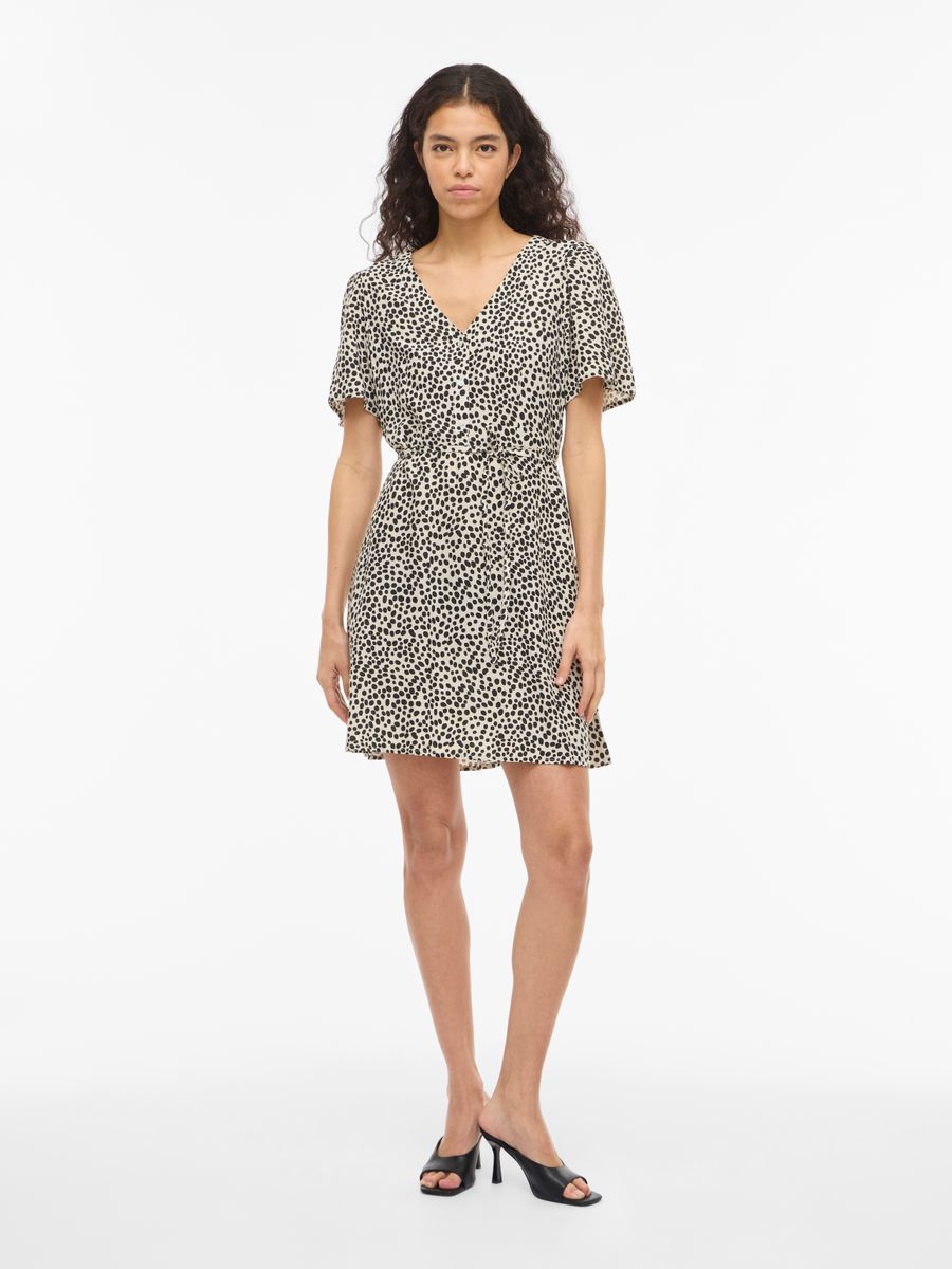 VIGRACE V-NECK S/S SHORT DRESS - NOOS