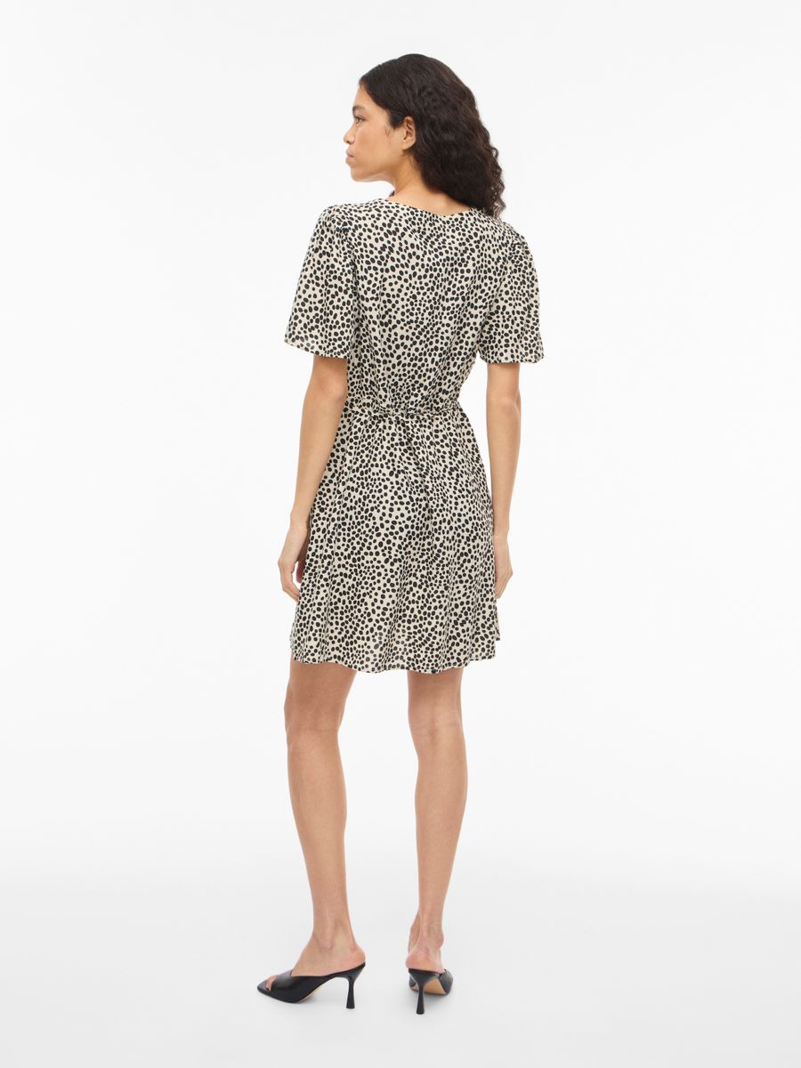 VIGRACE V-NECK S/S SHORT DRESS - NOOS