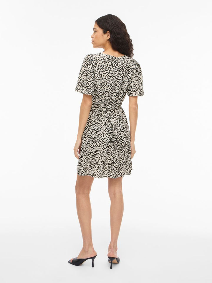 VIGRACE V-NECK S/S SHORT DRESS - NOOS