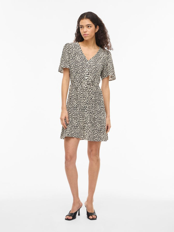 VIGRACE V-NECK S/S SHORT DRESS - NOOS