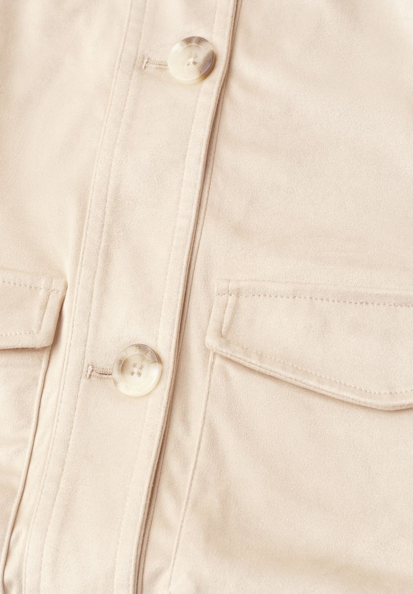 Jacke aus Velours mit Knopfleiste