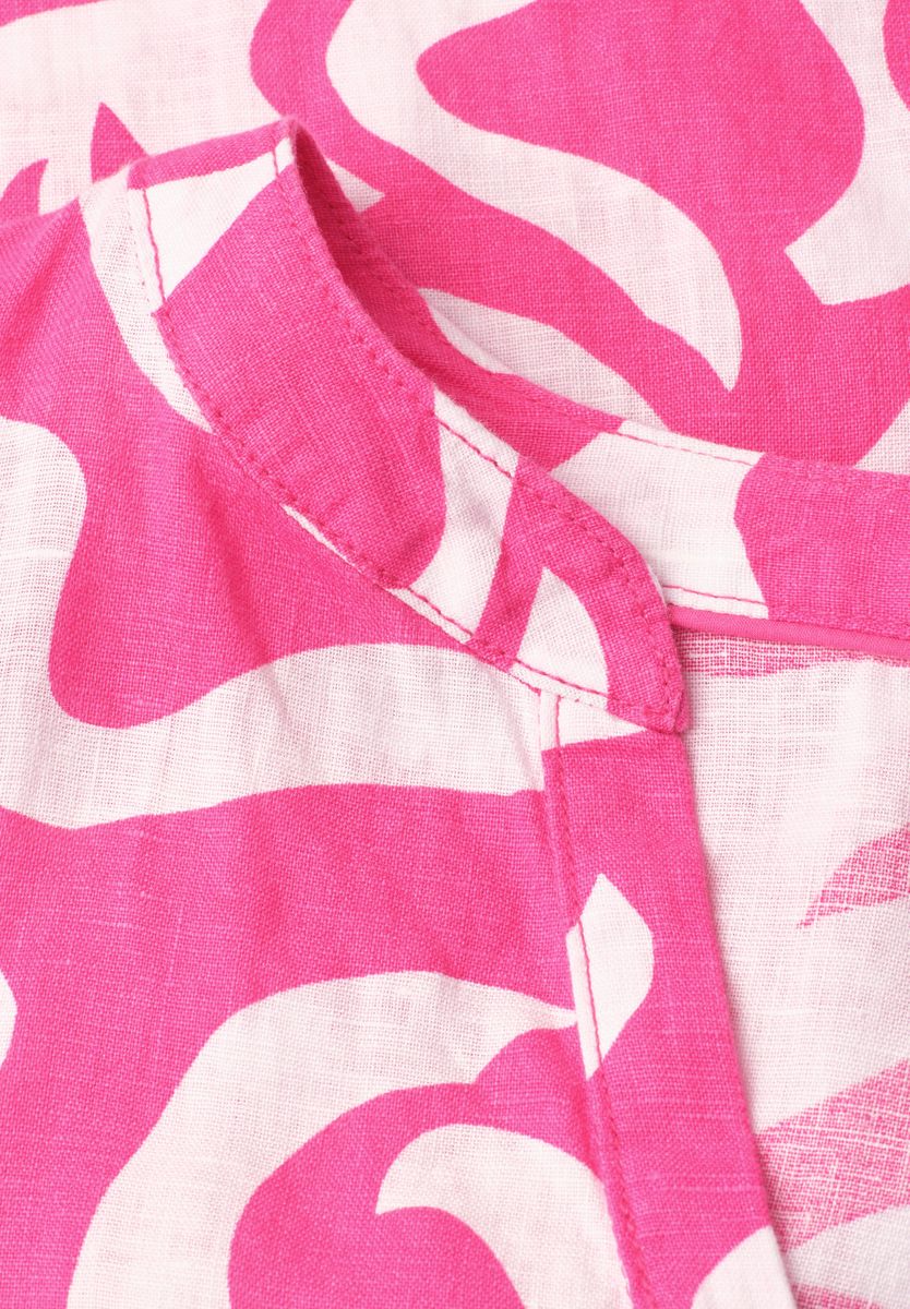 Midi-Kleid aus Leinen mit Print