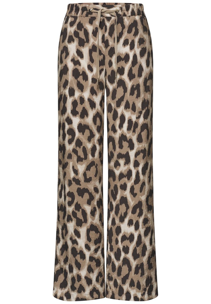 High Waist Wide Leg Hose mit Leo-Print