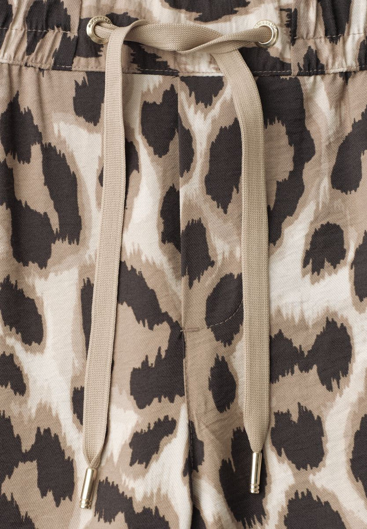 High Waist Wide Leg Hose mit Leo-Print