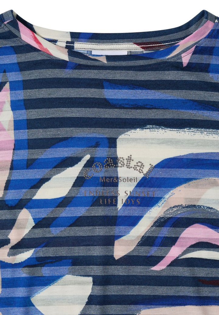 Kurzarm Shirt mit Ausbrennerstreifen