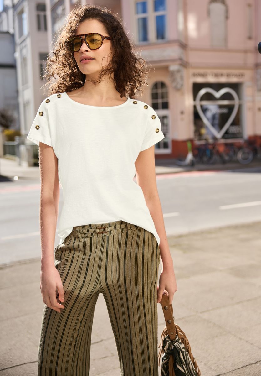 Dropped Shoulder Shirt mit Knopfdetail