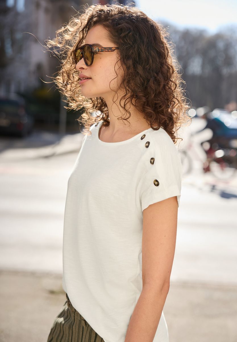 Dropped Shoulder Shirt mit Knopfdetail