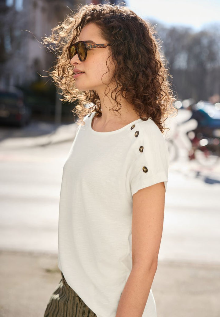 Dropped Shoulder Shirt mit Knopfdetail