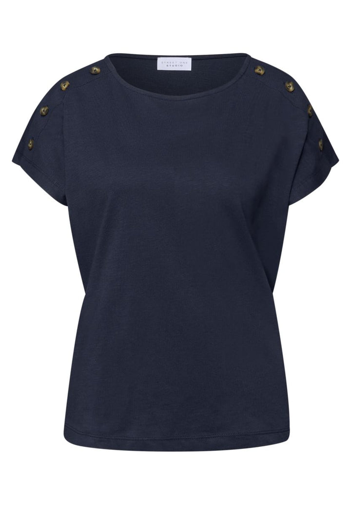 Dropped Shoulder Shirt mit Knopfdetail
