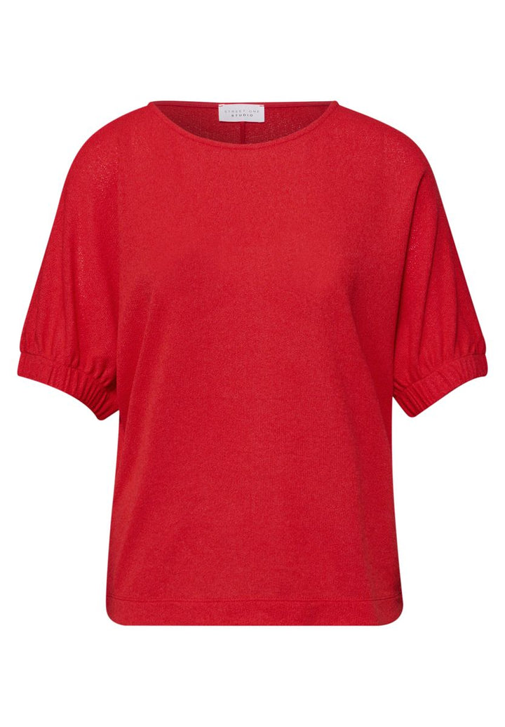 T-Shirt mit Rundhals und Raffung