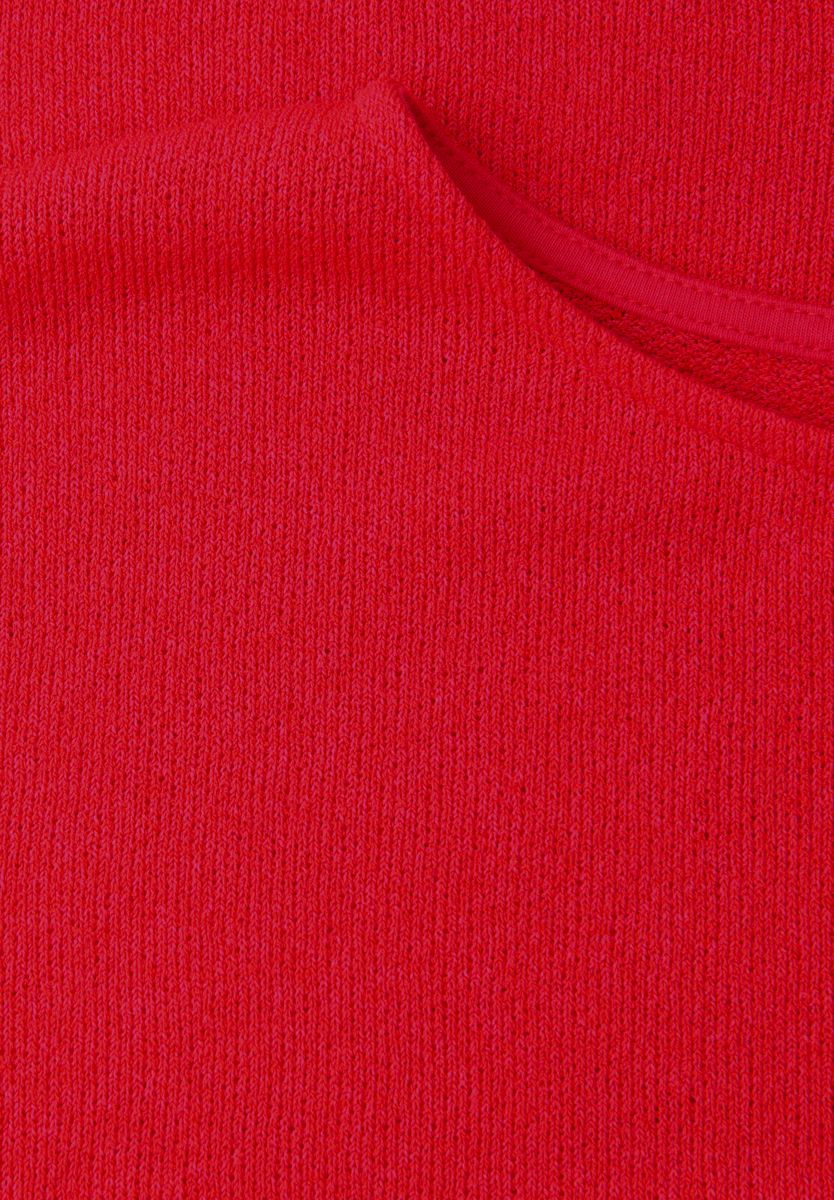 T-Shirt mit Rundhals und Raffung