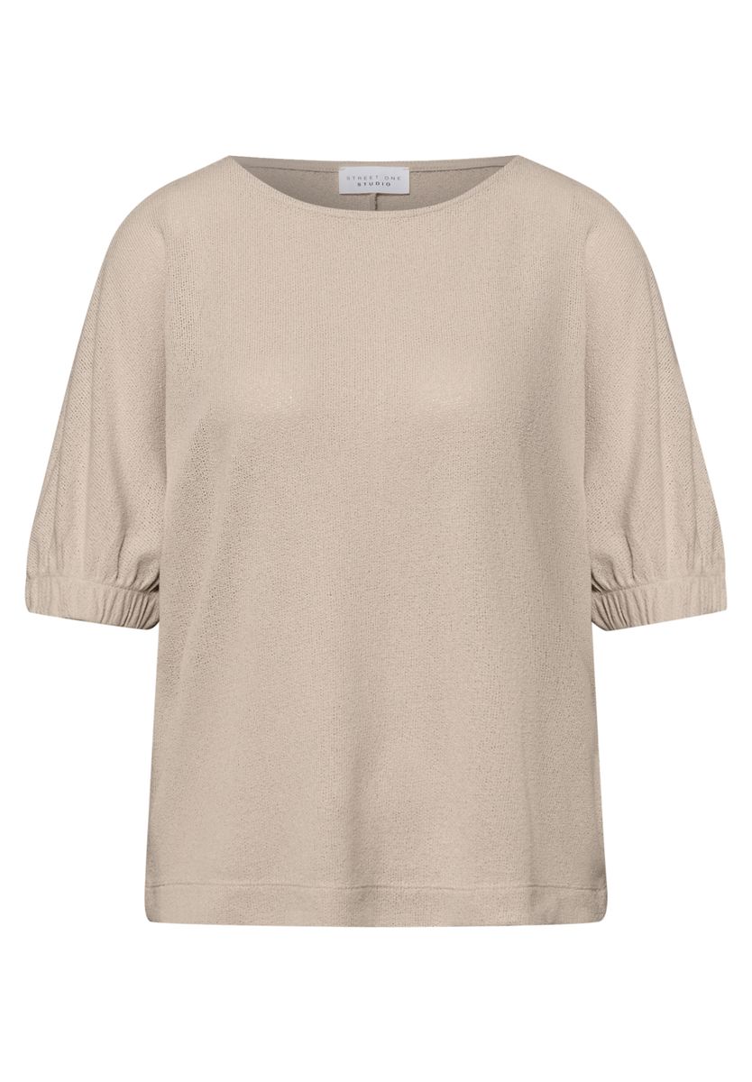 T-Shirt mit Rundhals und Raffung