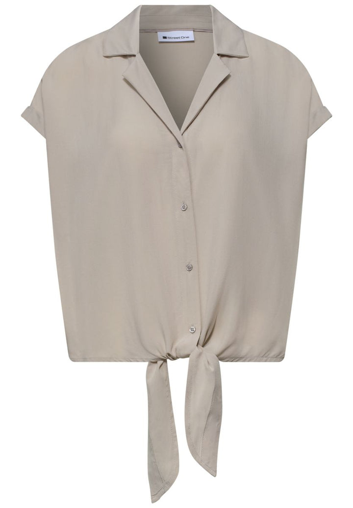 Dropped Shoulder Bluse mit Bowling-Kragen