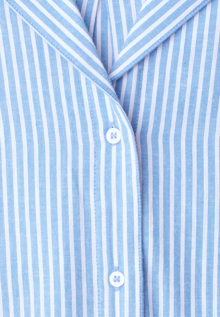 Dropped Shoulder Bluse mit Bowling-Kragen