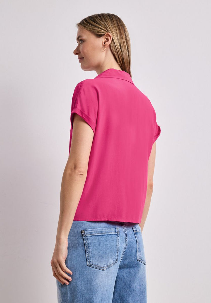 Dropped Shoulder Bluse mit Bowling-Kragen