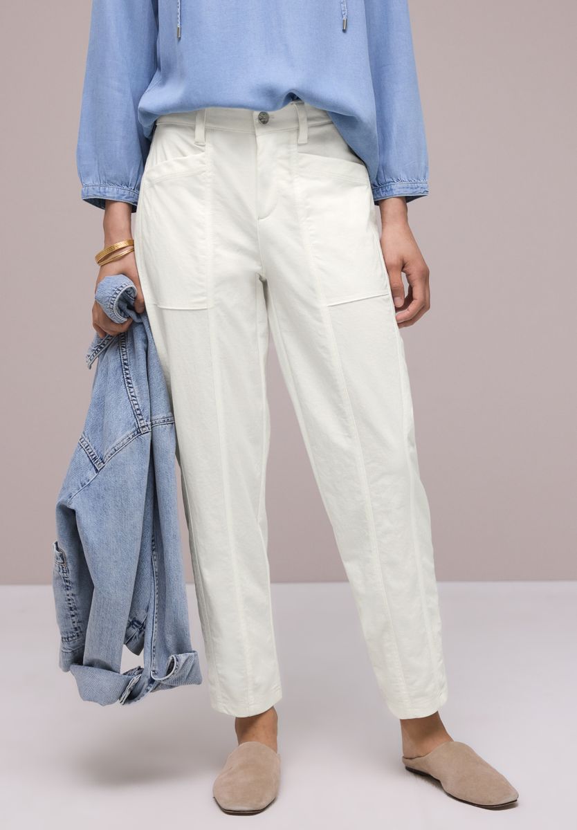 High Waist Barrel Leg Hose im Casual Fit