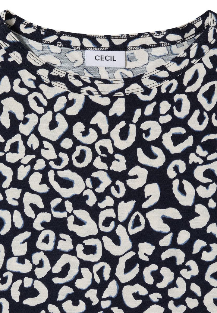 Shirt mit Boatneck und Leo-Print
