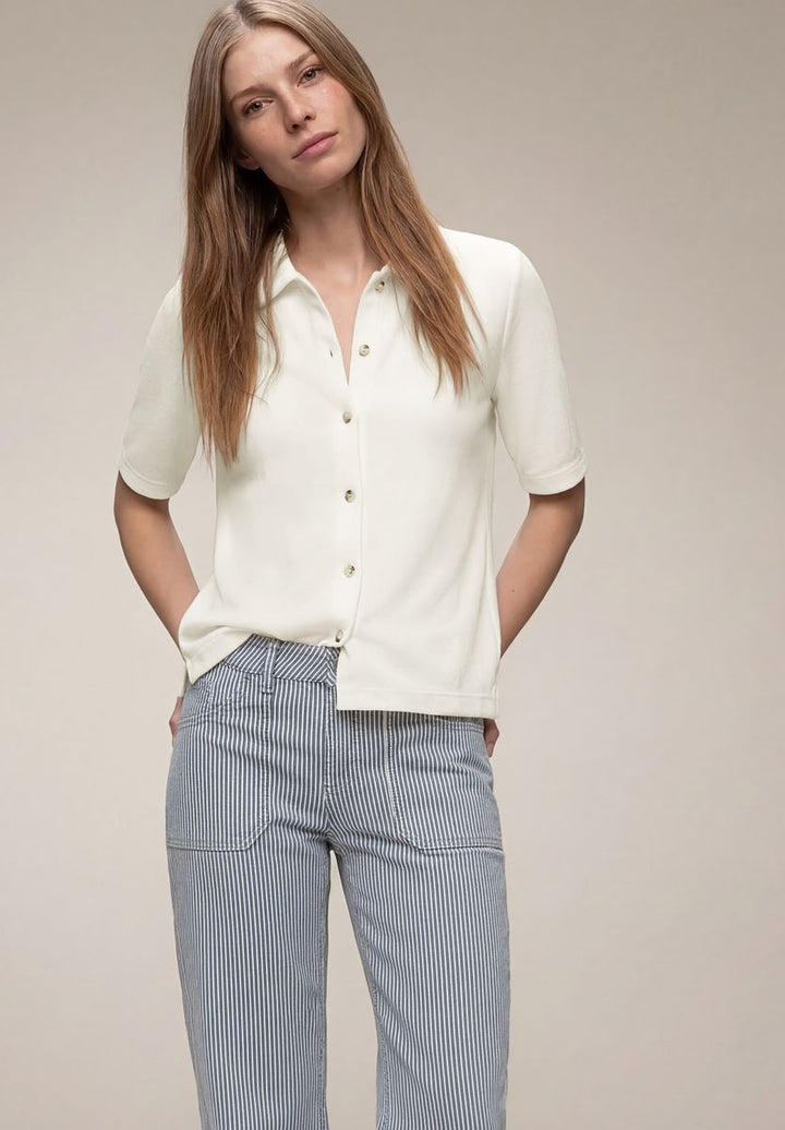 Kurzarm Shirt mit Knopfleiste