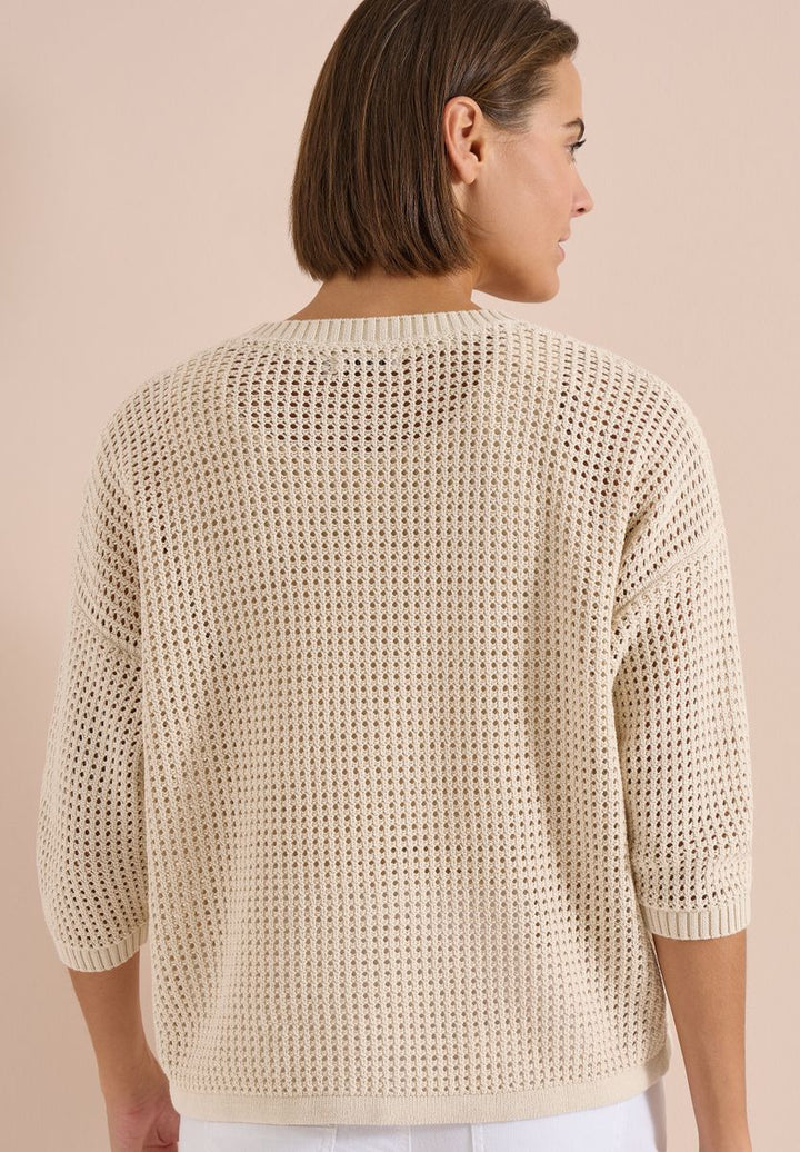 Kurzarm Pullover im Crochet-Look