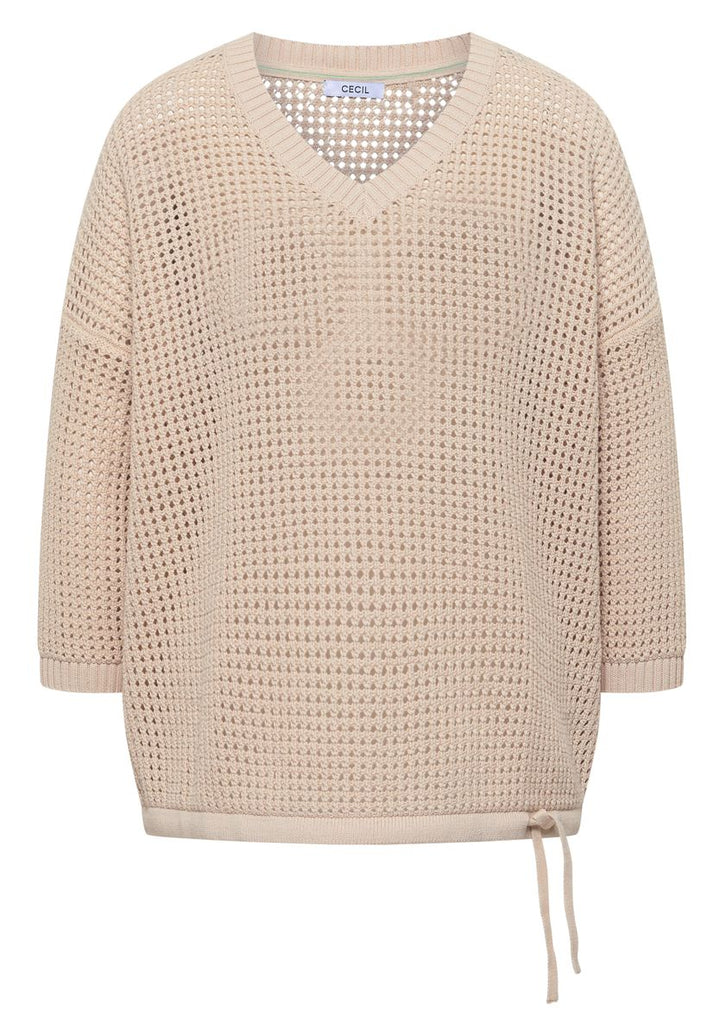 Kurzarm Pullover im Crochet-Look
