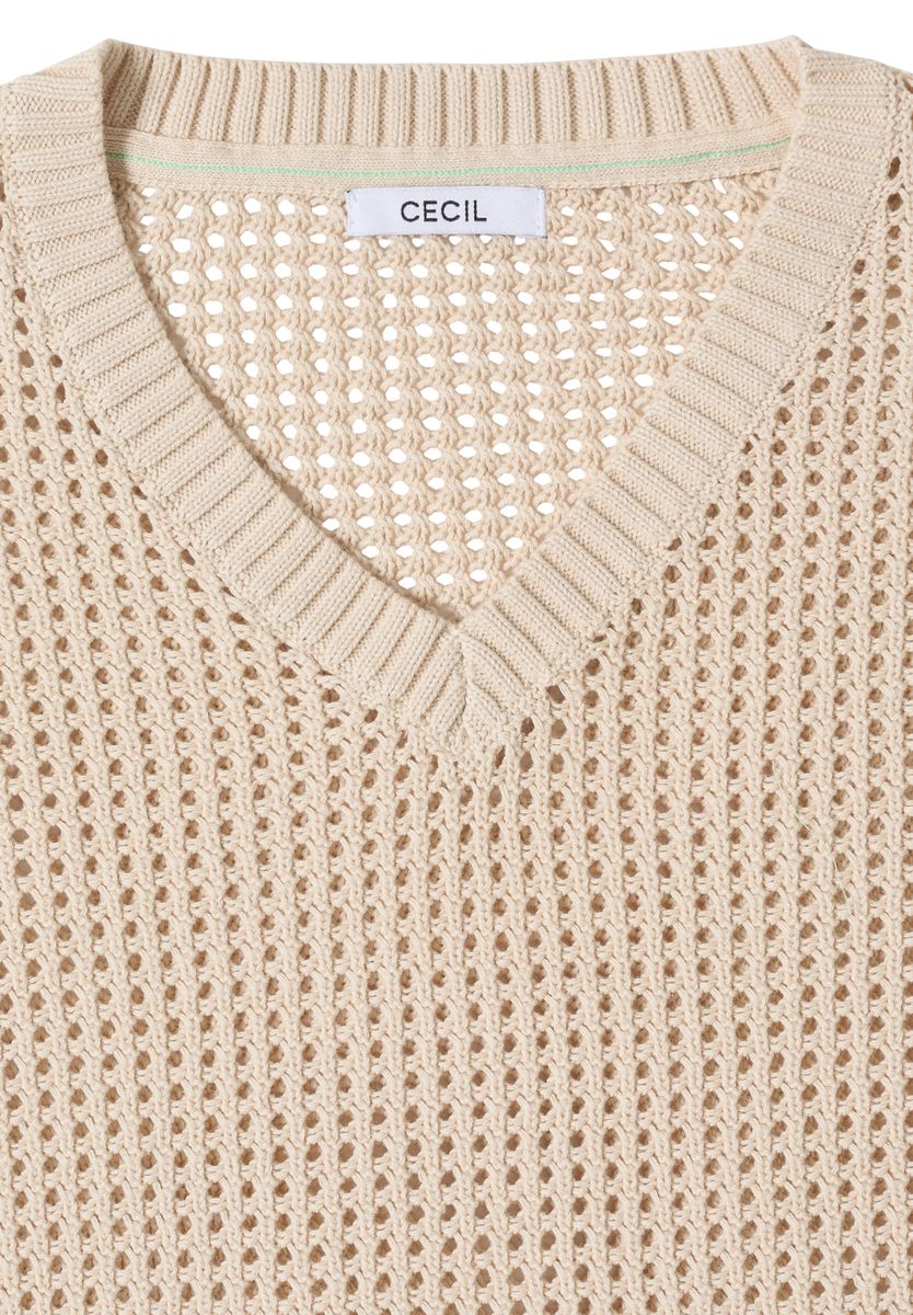 Kurzarm Pullover im Crochet-Look