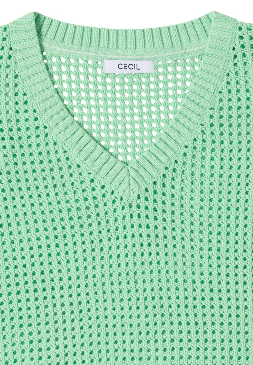 Kurzarm Pullover im Crochet-Look