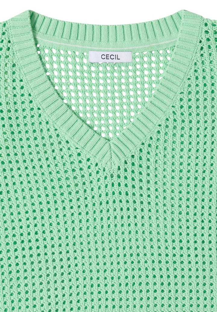 Kurzarm Pullover im Crochet-Look