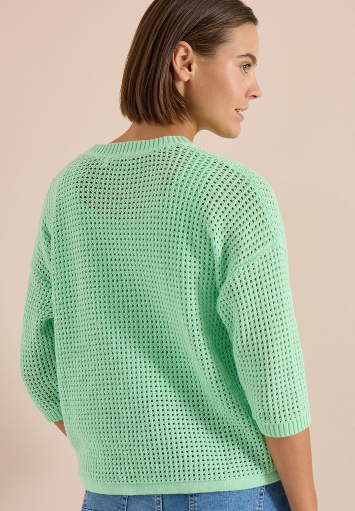 Kurzarm Pullover im Crochet-Look