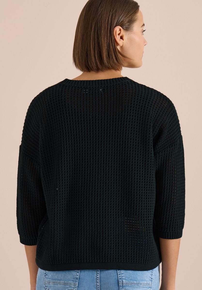 Kurzarm Pullover im Crochet-Look