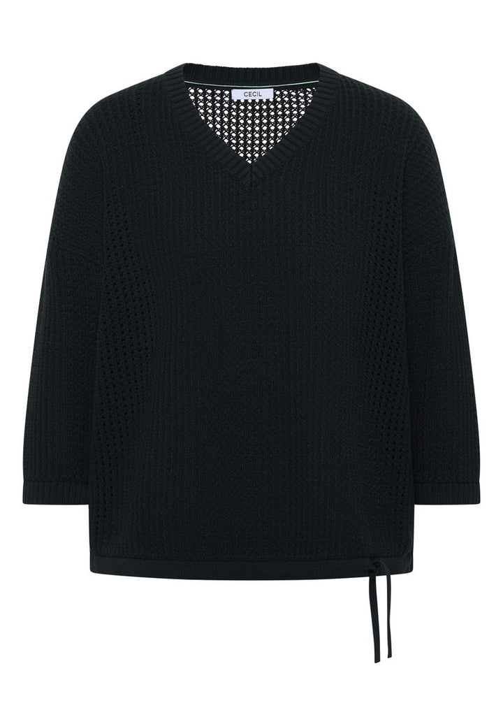 Kurzarm Pullover im Crochet-Look