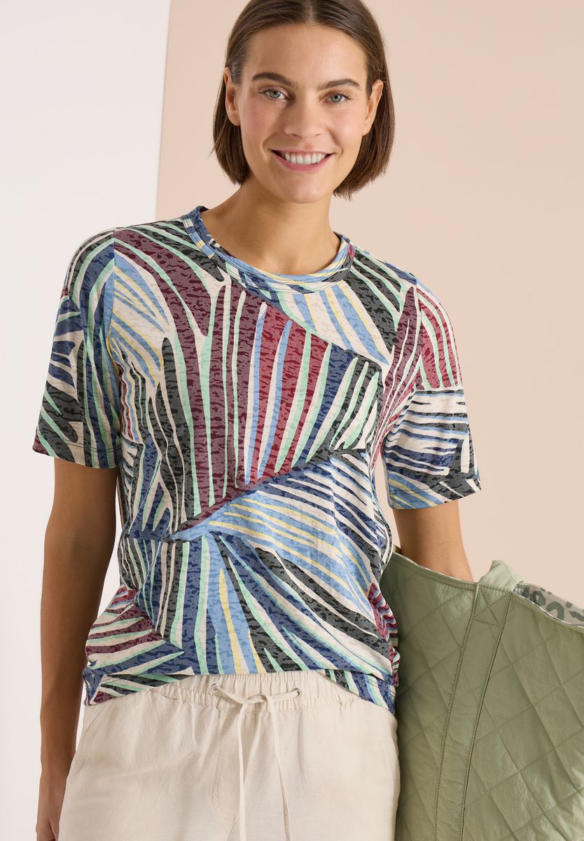 T-Shirt im Ausbrenner-Look mit Print