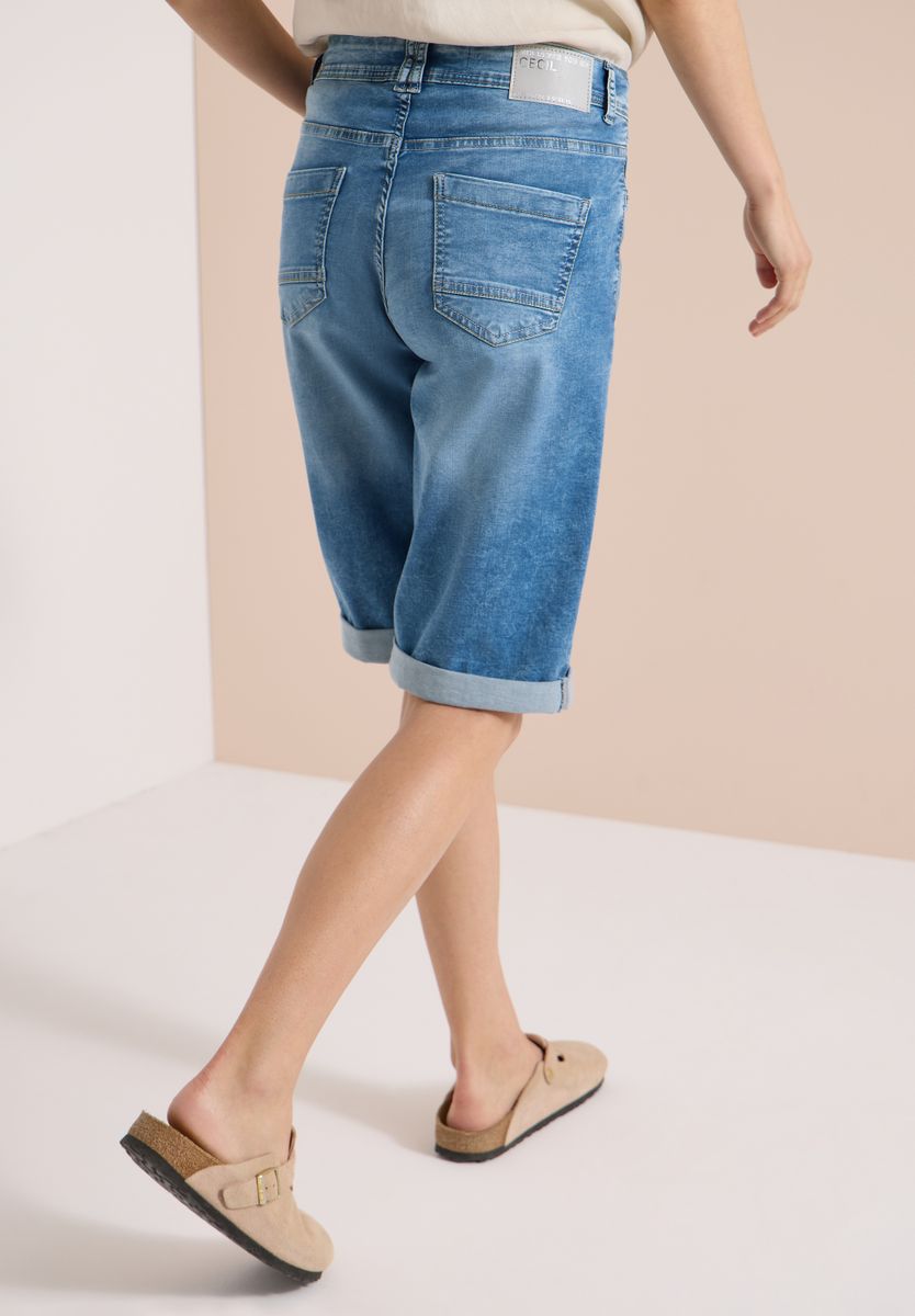 Wide Leg Jeansshorts im Loose Fit