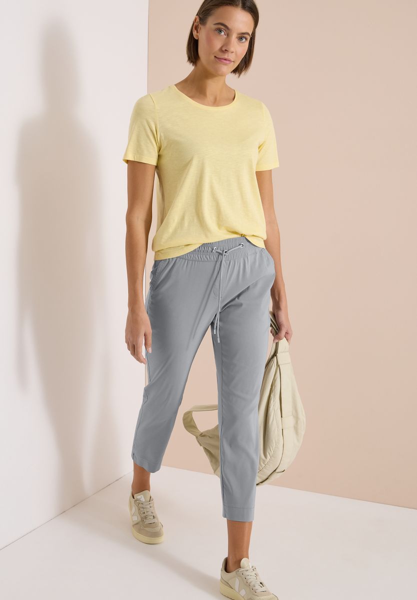 Mid Waist Slim Leg Hose im Casual Fit