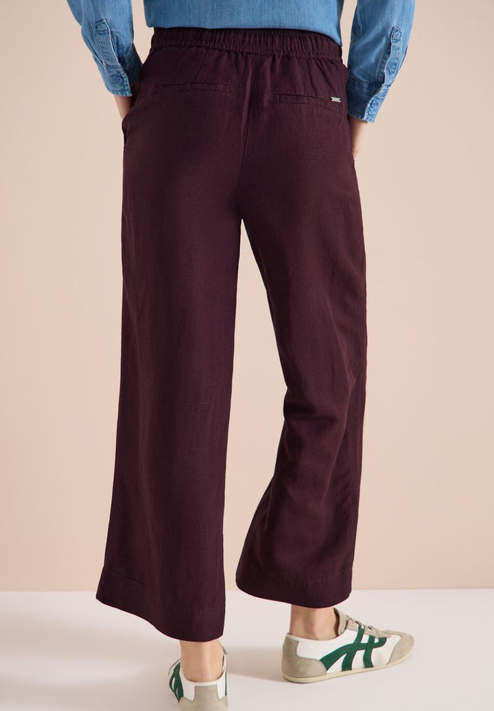 High Waist Wide Leg Hose aus Leinenmix