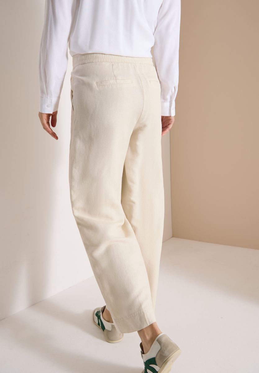 High Waist Wide Leg Hose aus Leinenmix