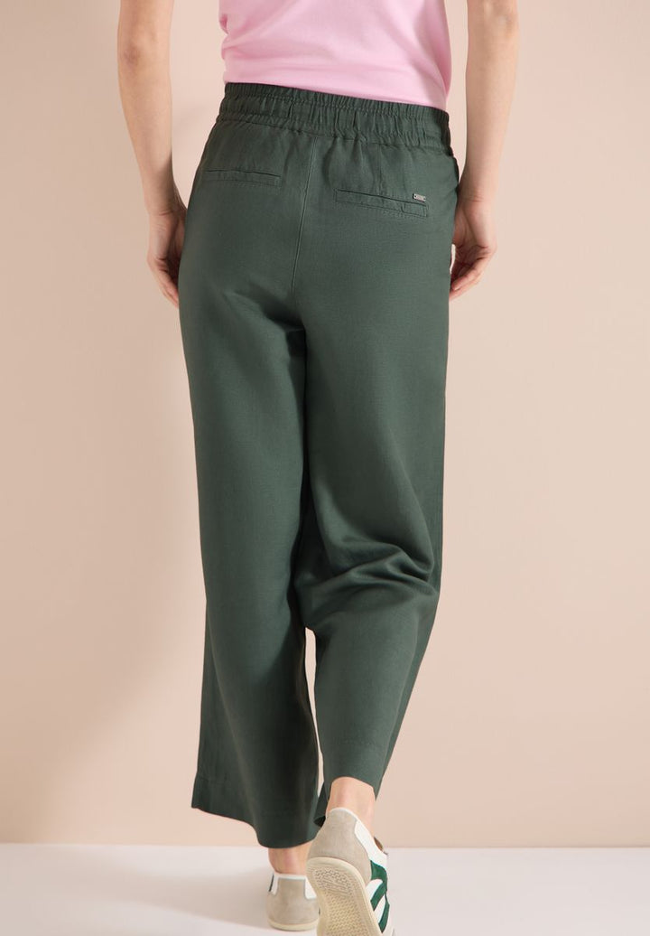 High Waist Wide Leg Hose aus Leinenmix