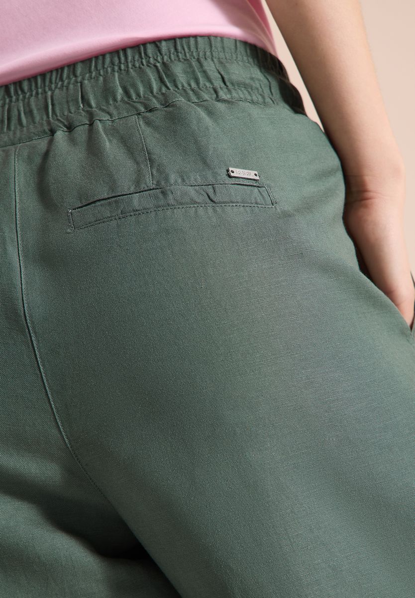 High Waist Wide Leg Hose aus Leinenmix
