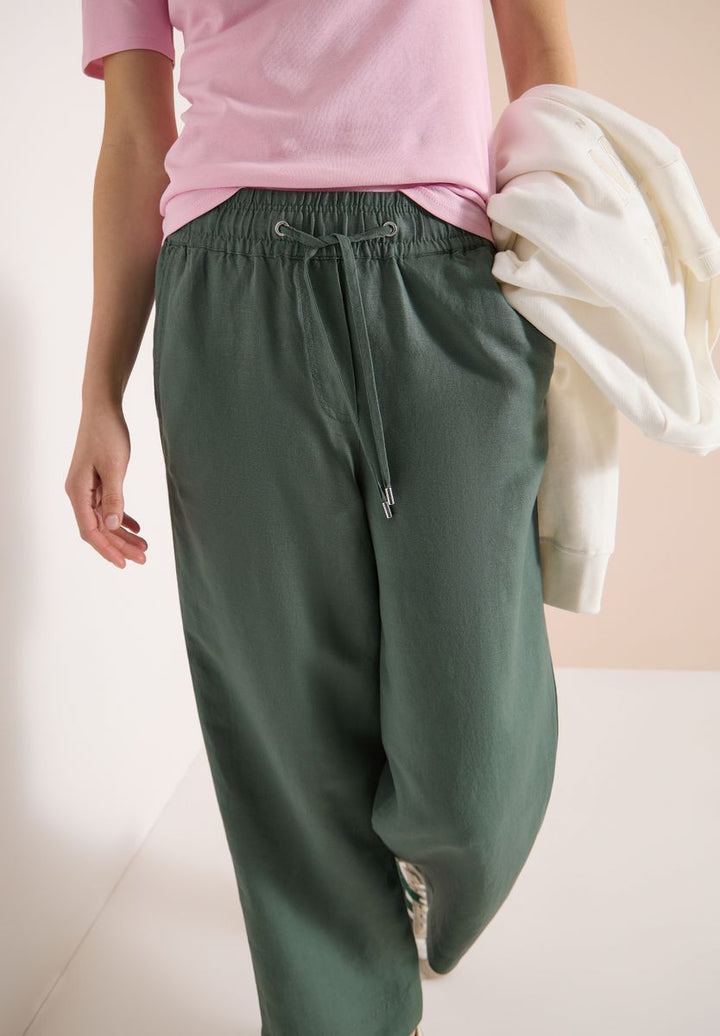 High Waist Wide Leg Hose aus Leinenmix