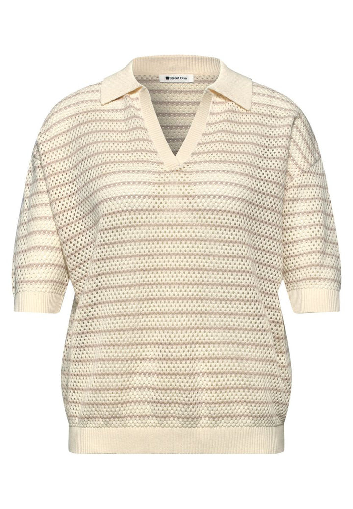 Kurzarm Pullover mit Streifen