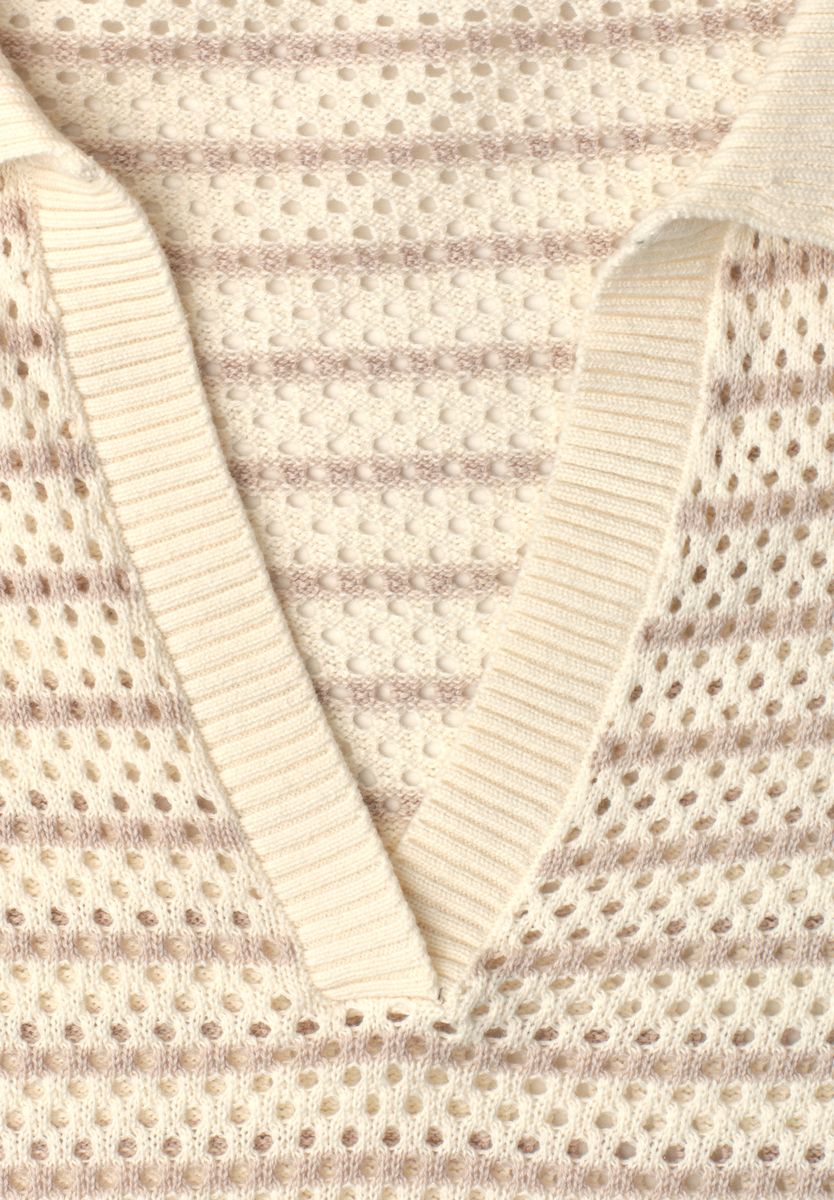 Kurzarm Pullover mit Streifen