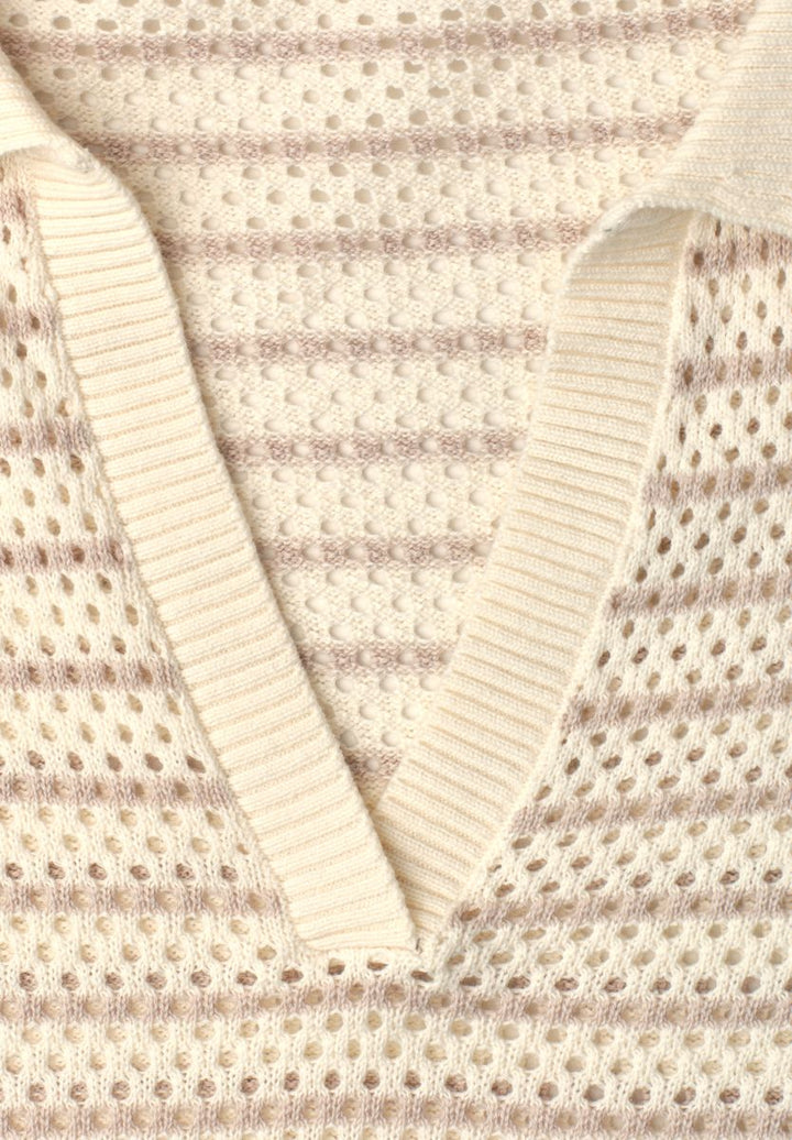 Kurzarm Pullover mit Streifen