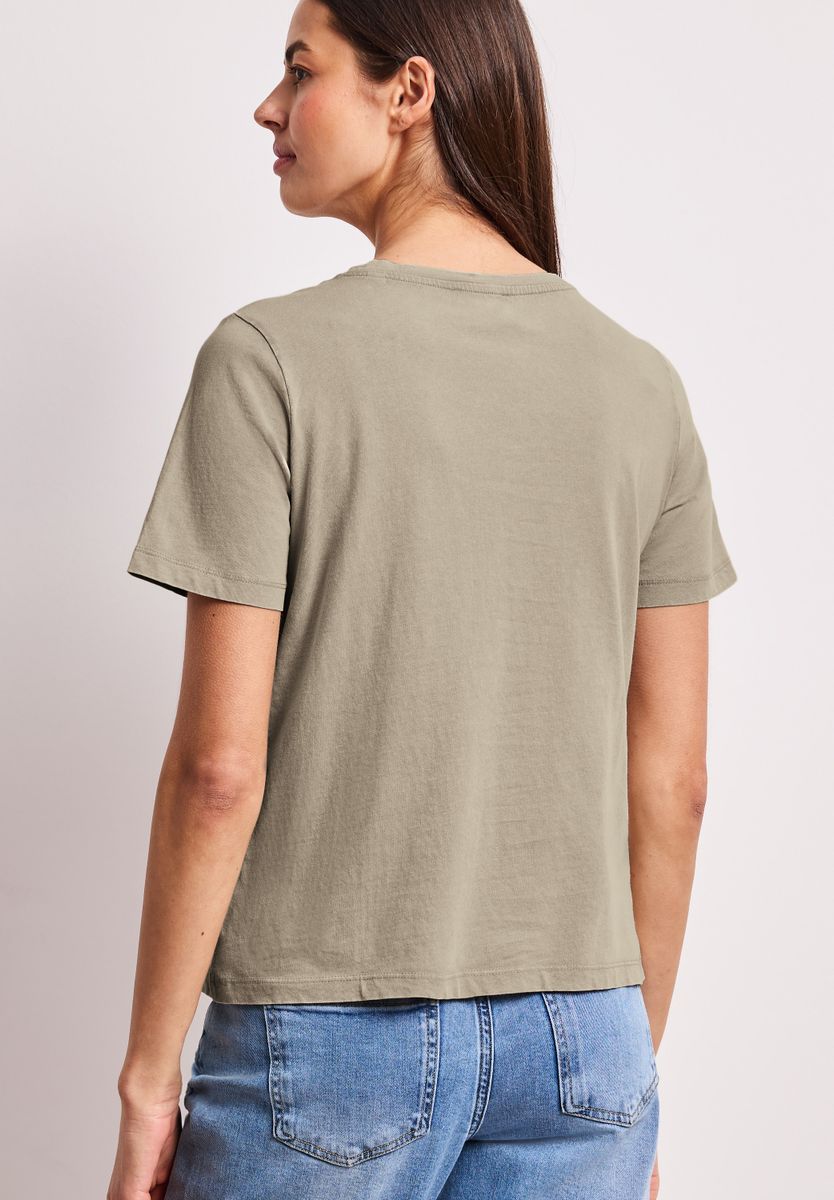 Shirt mit Rundhals und Schmucksteinen