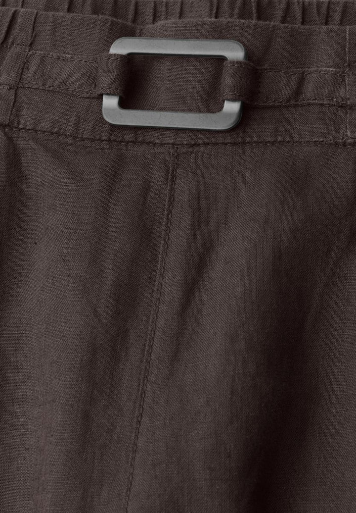 Slim Leg Hose aus Leinen mit Schnalle