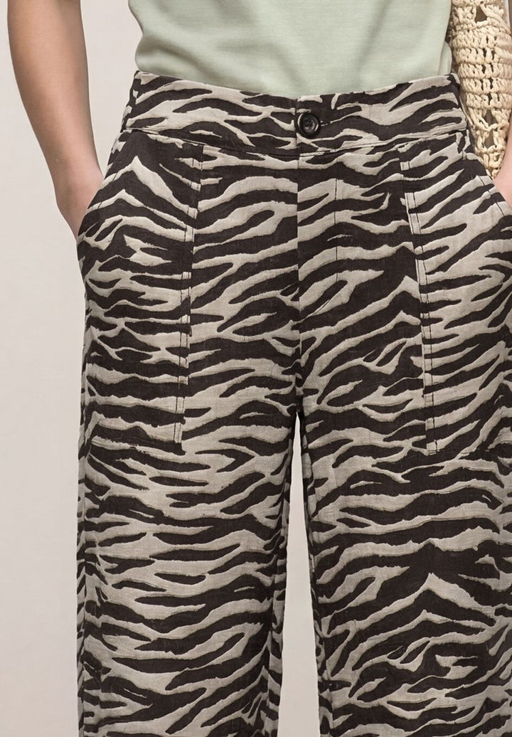 Wide Leg Hose im Loose Fit mit Animal Print
