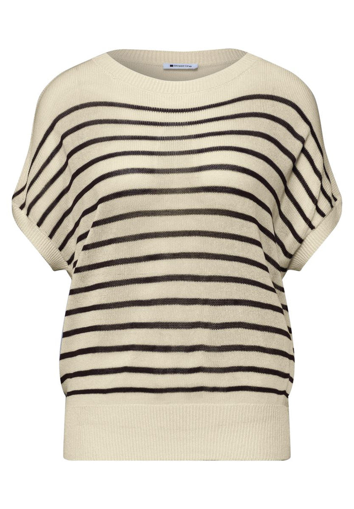 Pullover mit Boatneck und Streifen